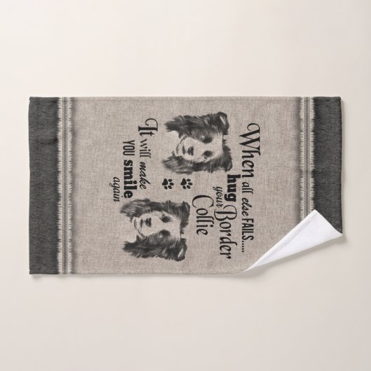 全て縁どが失敗した時のコリー・アートの引用文 バスタオルセット (ハンドタオル)