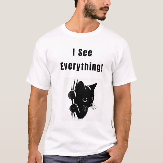 全て見える！キャッおもしろいト Tシャツ (正面)
