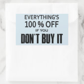 全て100%オフもしだ買よ 長方形シール (バッグ)