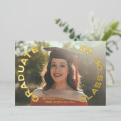 全のまわりにモダン実在箔 箔招待状 (立ち正面)