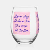 全もしてのルールに従え恋しく思るおもしろい! ステムなしワイングラス (正面)