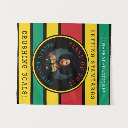 全アフリカ写真卒業 タペストリー (正面(横))