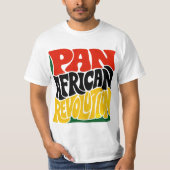 全アフリカ革命レトロタイポグラフィーデザイン Tシャツ (正面)