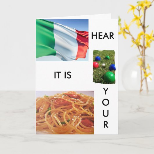 全イタリアン誕生日 カード (黄色い花)