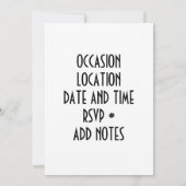 全イベント/大事な行事招待状 招待状 (裏面)