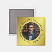 全エレガント大事な行事カスタマイズ写真輝く金ゴールド マグネット (正面/裏面)