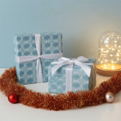 全エレガント大事な行事ブルーヒューズフローラアートパターン ラッピングペーパー