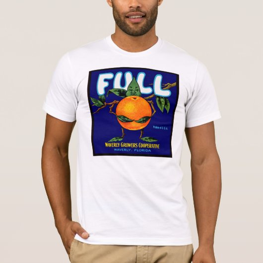 全オレンジ木枠のラベル Tシャツ (正面)