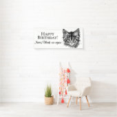 全カスタム文字白黒キッテン顔 横断幕 (インサイチュ)