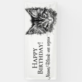 全カスタム文字白黒キッテン顔 横断幕 (縦)