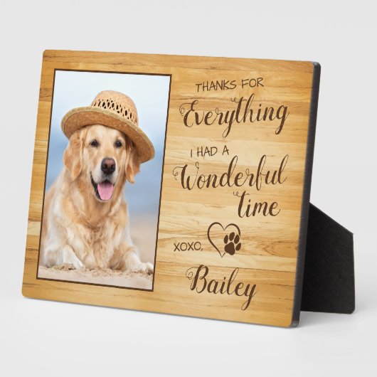 全カスタム犬の感謝していペットの損失 フォトプラーク (側面)