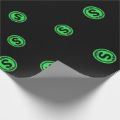 全カッコいいスポーツ暗号通貨のコインサインパターン ラッピングペーパー (角)