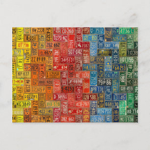 全カラフル50州のプレート ポストカード