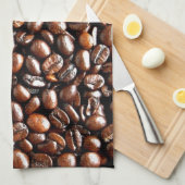 全コーヒー豆パターン キッチンタオル (四つ折り)