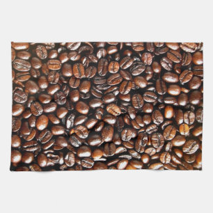 全コーヒー豆パターン キッチンタオル