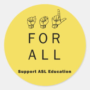 全サポートASLの教育のステッカーのためのASL ラウンドシール
