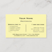 全シンプル業エレガント向けに着色されたクリーム 名刺 (裏面)