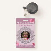 全シーズンピンク花びらパトロールフラワーガールバッジ バッジ (正面リトラクタブル付き)