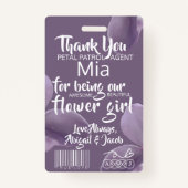 全シーズン薄紫花びらパトロールフラワーガールバッジ バッジ (裏面)