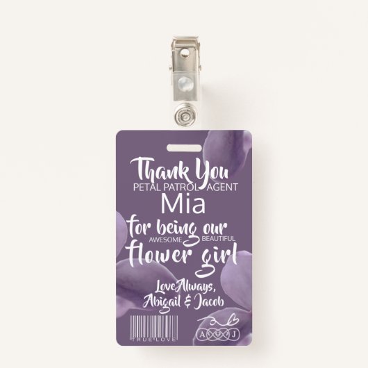 全シーズン薄紫花びらパトロールフラワーガールバッジ バッジ (裏面クリップ)