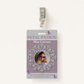 全シーズン薄紫花びらパトロールフラワーガールバッジ バッジ (正面クリップ)