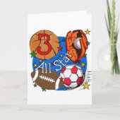 全スタースポーツ3回誕生日Tシャツと贈り物 カード (正面)