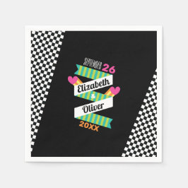 全ストライプ80代市松模様に結婚の スタンダードカクテルナプキン