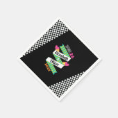 全ストライプ80代市松模様に結婚の スタンダードカクテルナプキン (角)