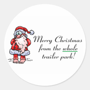 全トレーラパークからのメリークリスマス ラウンドシール