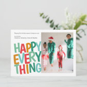 全パーソナライズされたてのクリスマスを楽しカラフルむ シーズンカード (スタンド正面)