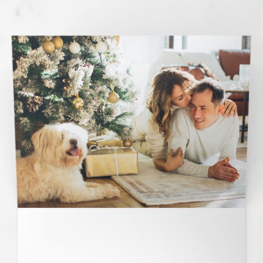 全パーソナライズされたてのクリスマスを楽しカラフルむ 三つ折りクリスマスカード (内部最初)