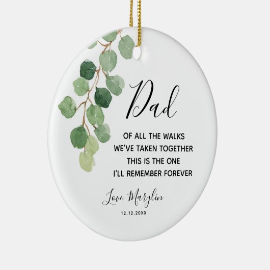 全パーソナライズされたての散歩の花嫁の父 セラミックオーナメント (右)