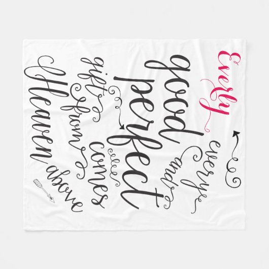 全パーソナライズされたての良い贈り物来が天国 フリースブランケット (正面(横))