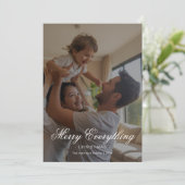 全パーソナライズされたメリー家族クリスマスカー シーズンカード (スタンド正面)