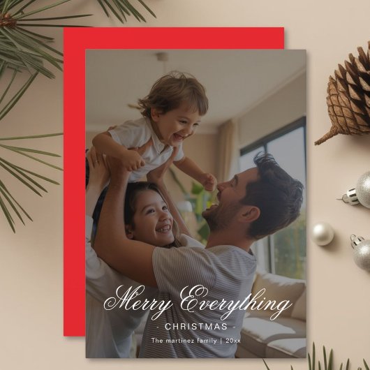 全パーソナライズされたメリー家族クリスマスカー シーズンカード