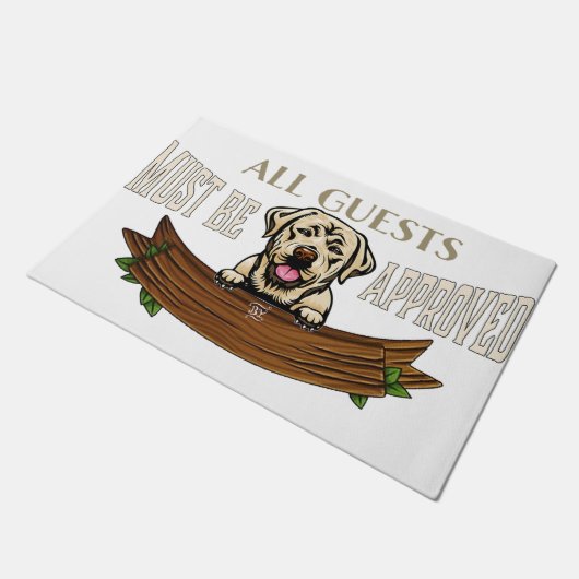 全パーソナライズされた客は犬の許可を得なければならない ドアマット (アングル)