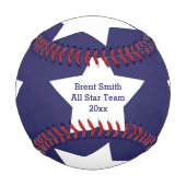 全パーソナライズされた星 野球ボール (正面)