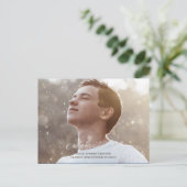 全ページの写真の銀のタイプ卒業の招待 インビテーションポストカード (スタンド正面)