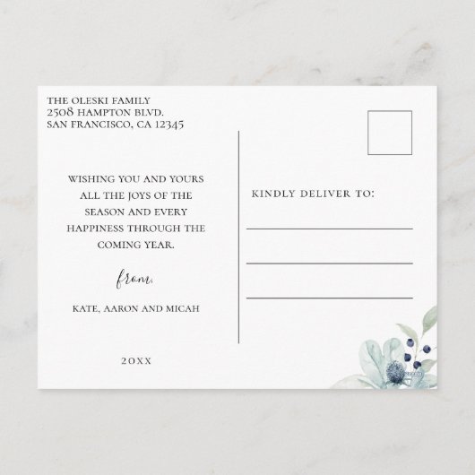 全メリーての冬の植物写真 シーズンポストカード (裏面)