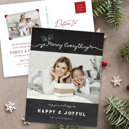 全メリーて黒板ミストレトーズクリスマス シーズンポストカード