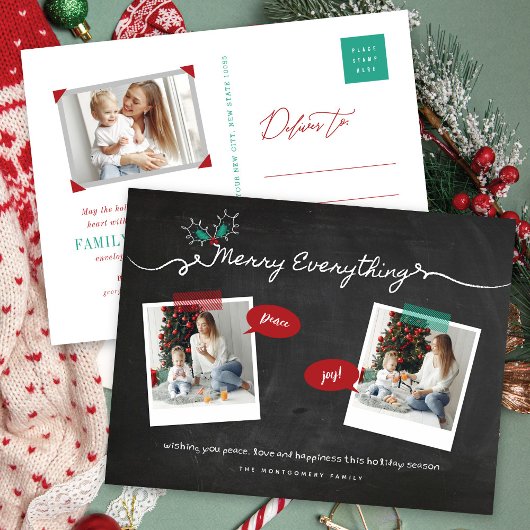 全メリーて黒板ミストレトーズクリスマス シーズンポストカード