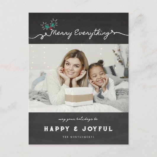 全メリーて黒板ミストレトーズクリスマス シーズンポストカード (正面)