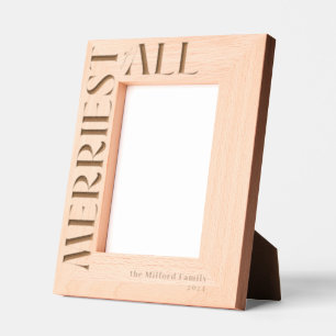 全メリークリスマスの家族の名前 レーザー彫刻フレーム