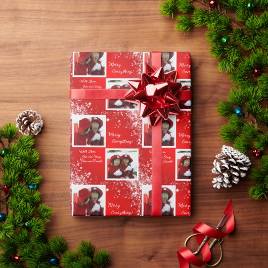 全メリー体!- 2枚の写真パーソナライズされた ラッピングペーパー (クリスマスギフト)