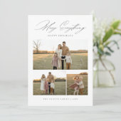 全メリー家族素朴3写真クリスマス シーズンカード (スタンド正面)