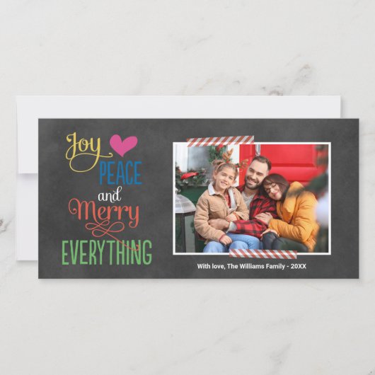 全メリー部カラフル黒の黒板の写真 シーズンカード (正面)