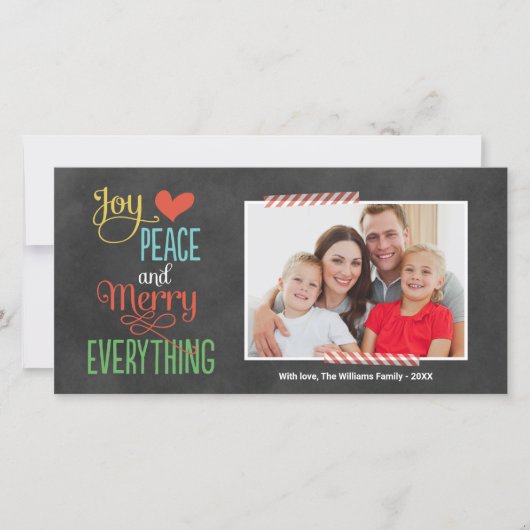 全メリー部カラフル黒の黒板の写真 シーズンカード (正面)