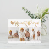 全メリー金ゴールドスクリプト3写真クリスマス シーズンカード (スタンド正面)