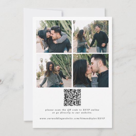 全モダンて一数々の枚の写真でRSVP結婚の 招待状 (裏面)