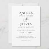 全モダンて白黒結婚で 招待状 (正面)